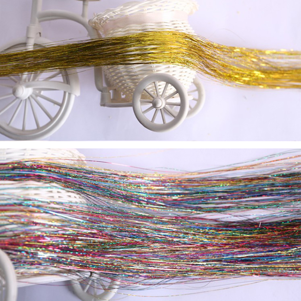 Extensions de cheveux en soie arc-en-ciel, 1 sac, guirlandes scintillantes, accessoires de fête pour filles, couvre-chef de tressage