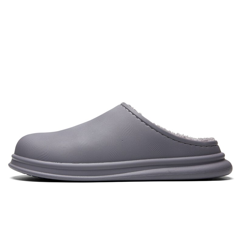 Vinter par hemmatofflor vattentät håll värmen plysch flip flops lätta bomullstofflor män dam storlek 36-45: Grå / 44-45