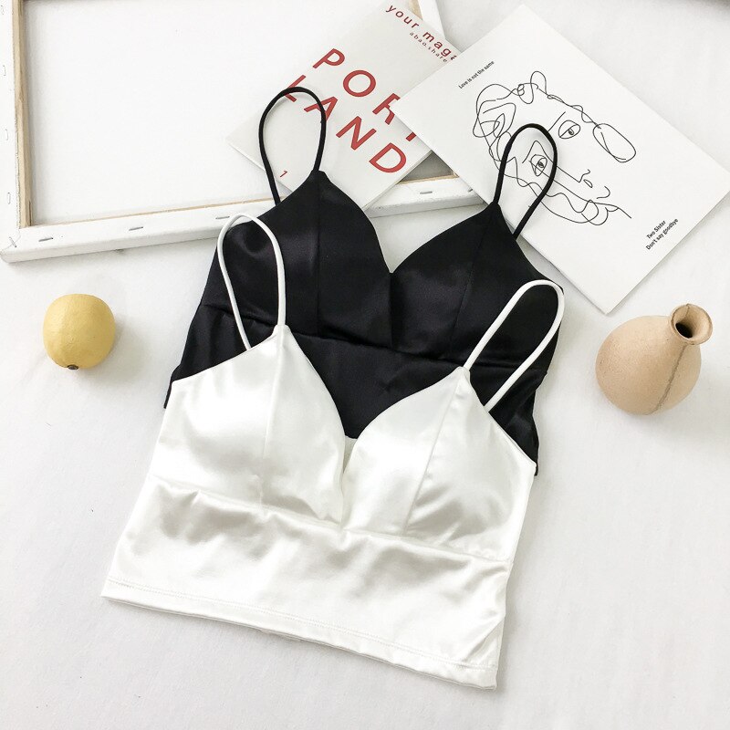 Women Lady Casual Tops Tube Chest Wrap Bandeau Underwear Black White Wrapped Chest Strap Chest Pad Underwear