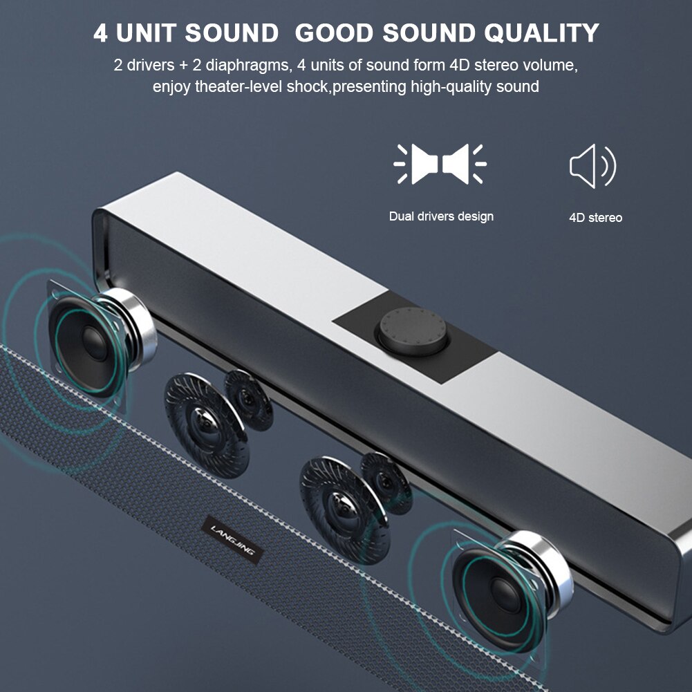 Bluetooth 4.1 Speaker Bedrade/Draadloze Sound Bar Voor Telefoons En Computers Desktop Ondersteunt Aux/Bt