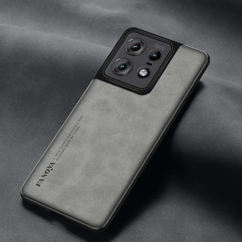 Motorola edge 60 neo -puhelimelle tarkoitettu ylellinen nahkakotelo, mattapintainen silikoninen iskunkestävä suojakansi motorola edge 60 neo -puhelimelle.