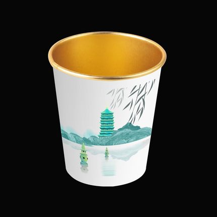 Taza de papel de aluminio dorado de 50 piezas para uso doméstico y comercial, vaso desechable de alta gama, vaso grueso para agua, té, café, leche y: 50pcs 8