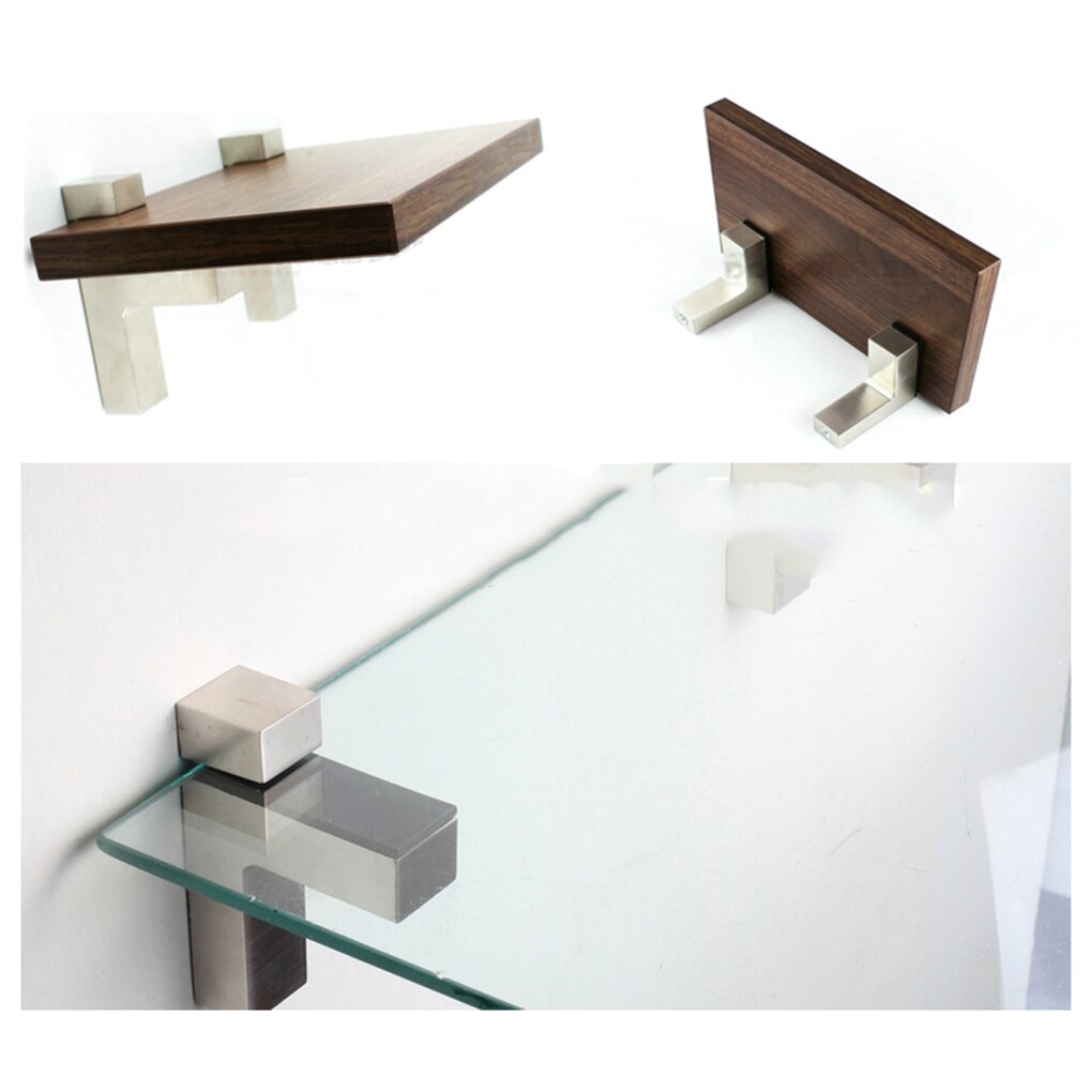 2 stk veggfeste glasshylle justerbar trehyllebrakett brakett fiskemunnglassklemme 3-20mm/ sinklegering 3-28mm/3-15mm/3-20mm