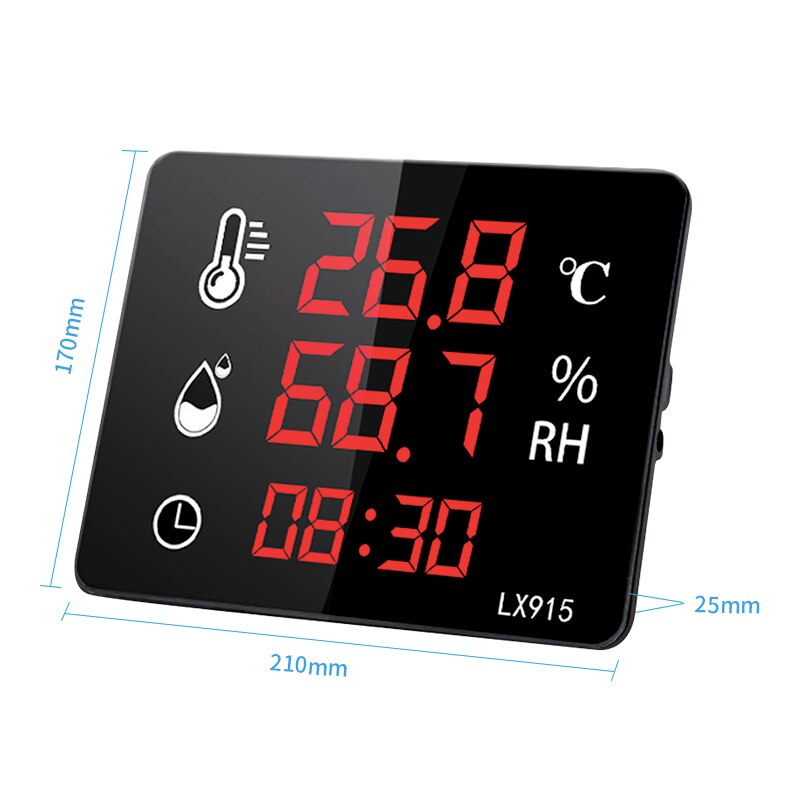 LED Multifunktionale Digitale Zauberstab-Montiert Thermometer Und Hygrometer Für Sauna Zimmer Mit Externe Sonde Regen Sensor lx915