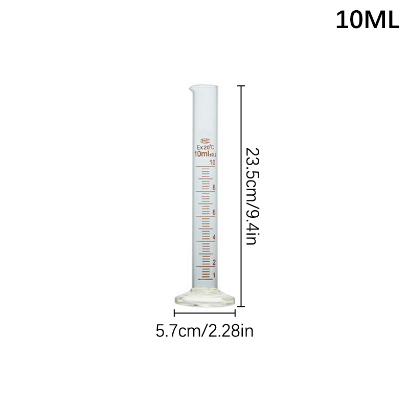 Profesjonalny, gruby szklany cylinder miarowy z podziałką, narzędzie robić laboratorium, 1 sztuka, 5 ml, 10 ml, 25 ml, 50 ml, 100 ml cylinder miarowy: Niebieski