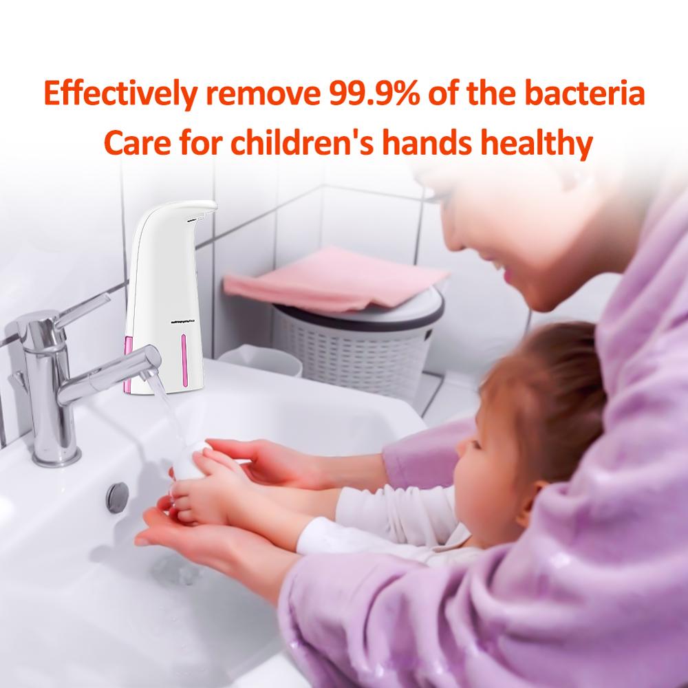 Automatic Touch Sensing Soap Liquid Machine Sensor Touchless Soap Dispenser Pink For Home Kitchen 250ML Bathroom Accessories