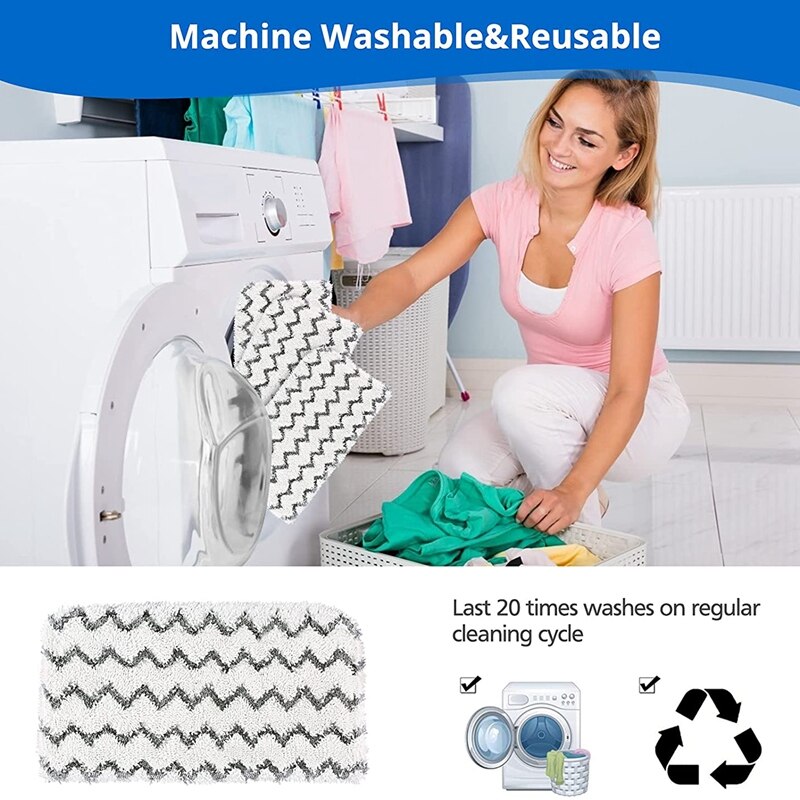 4- pack för shark ångmopp,  s1000 s1000a s1000c s1000wm s10001c tvättbara ersättningsdynor för shark ångmopp