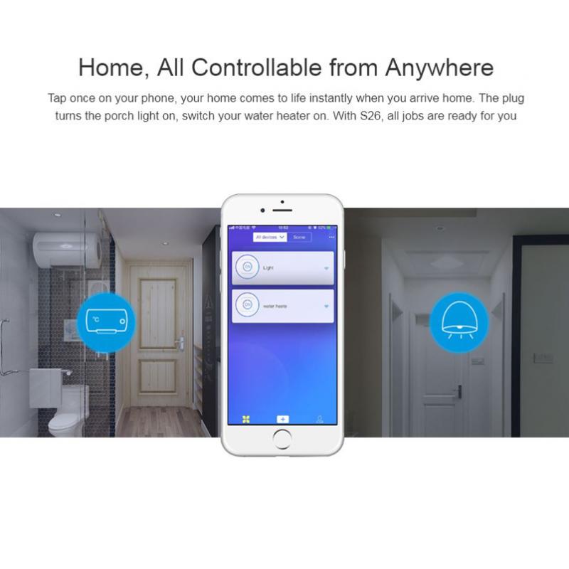 Sonoff S26 WiFi Smart Socket Plug Real Timer Switch Remote Control For eWelink APP Compatible with Alexa Google Home Assistant