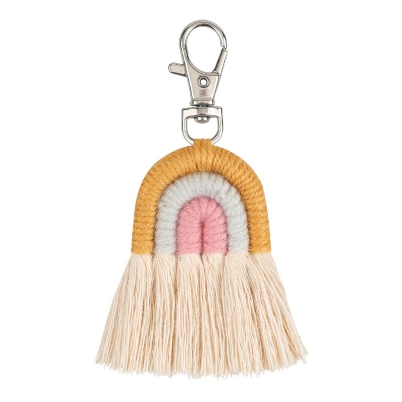 Weven Regenboog Sleutelhangers Handgemaakte Auto Sleutelhanger Dames Auto Bag Charm Accessoires: KEY75