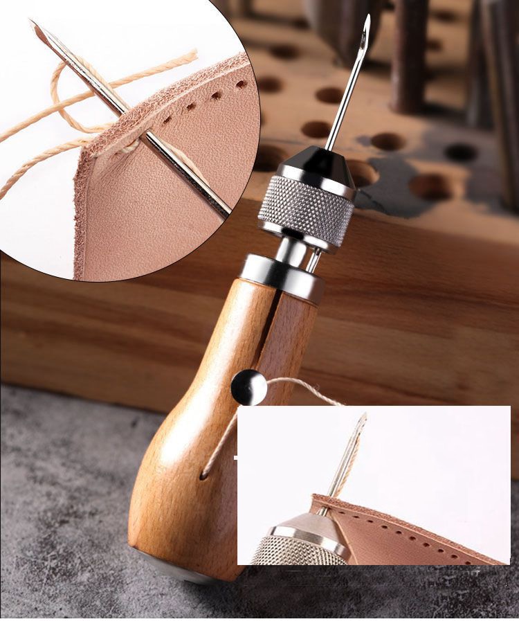 Læder symaskine diy læder syværktøj læder hånd symaskine vokset tråd til læder håndværk kant syning