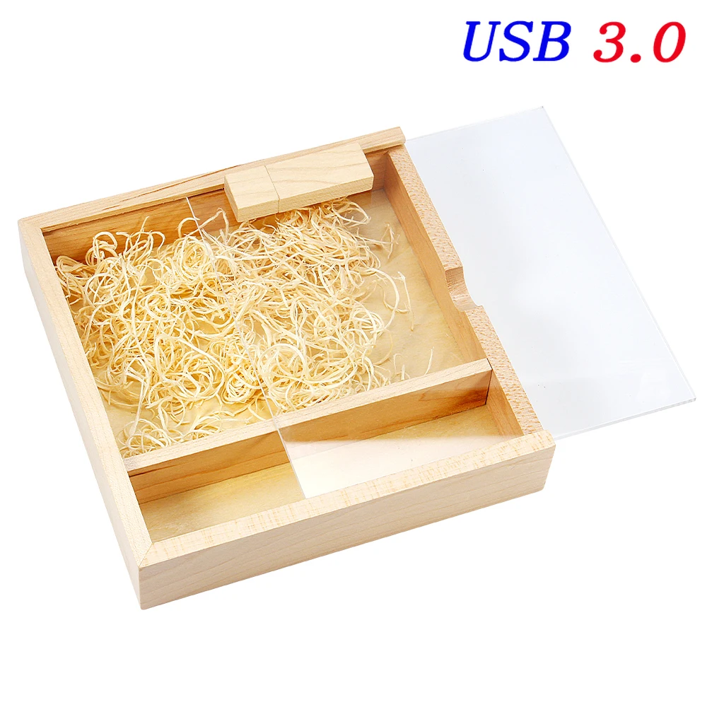 Snelle usb 3.0 flashdrive 128gb fotoalbum houten doos gratis logo op maat fotografie bruiloft jubileum externe: Groente / 32gb