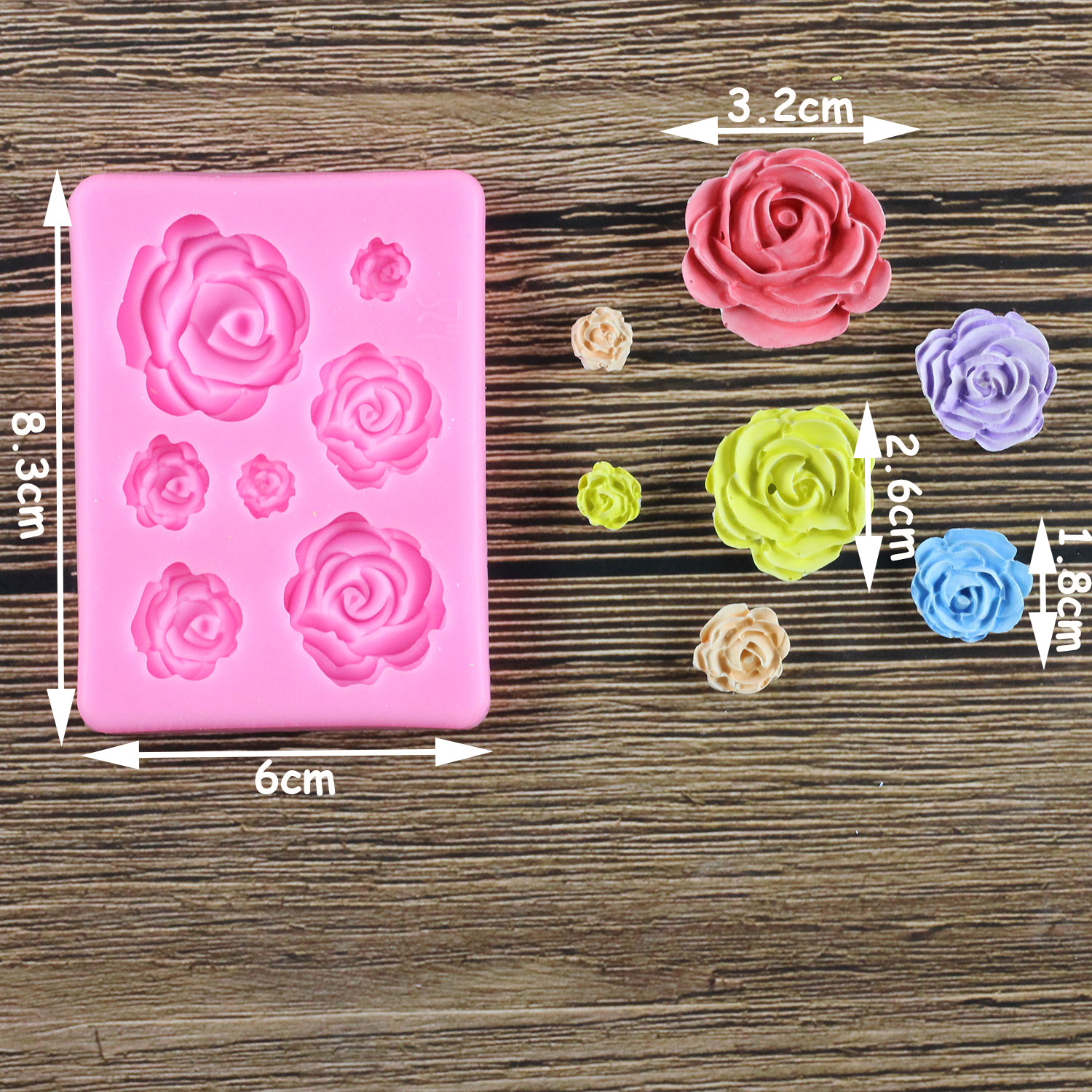 Rose blomst silikone forme slik polymer ler form chokolade fest bagning bryllup cupcake topper fondant kage dekorationsværktøj