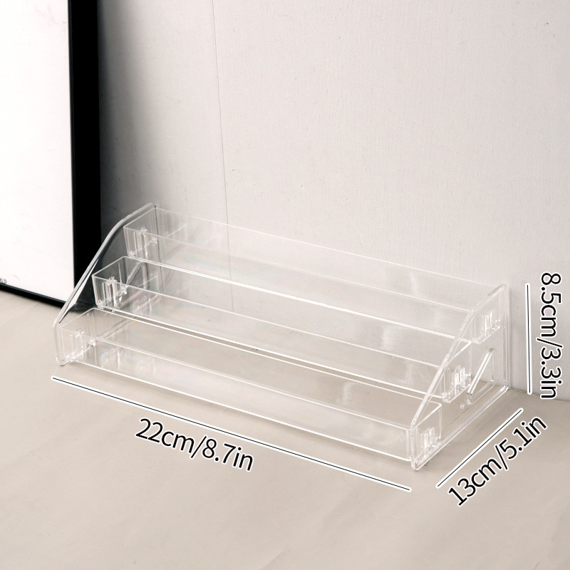 Meerlaags opbergrek voor opstapjes Organiseren van oogschaduw Lippenstift Transparante cosmetica Nagellak Desktop Display Plankorganisator: Black
