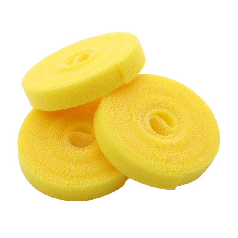 Plantebandage velcro-binde justerbar plantestøtte genanvendelig fastgørelsestape til hjemmehavetilbehør: Gul 3 stk