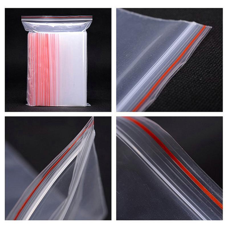 100 stücke Abdichtung Taschen transparent Poly Taschen Spender Tasche Lagerung Taschen Selbst Klebe Dichtung Kunststoff Lagerung Tasche für Schmuck