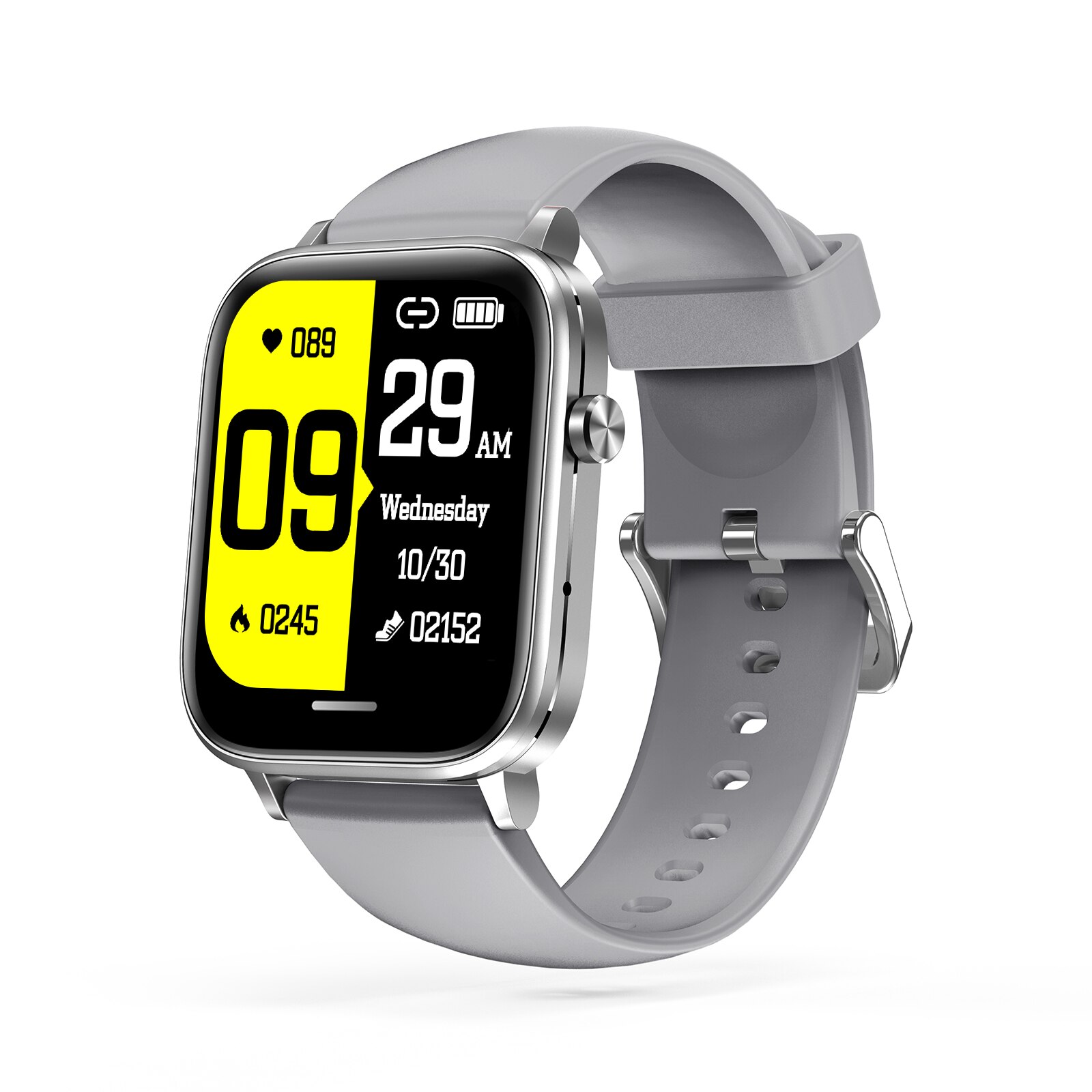 Clever Uhr Männer Frauen Herz Bewertung Blutdruck Sauerstoff Fitness Tracker Temperatur Sport Bluetooth Anruf Wasserdichte Smartwatch: grau