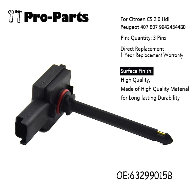 Sensor de nivel de tanque de expansión de agua líquida, refrigerante para Citroen C5 2,0 Hdi Peugeot 407 807 9642434480, , 63299015B
