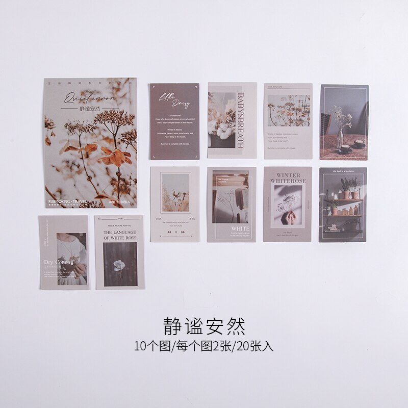 20pcs Diary Stickers aesthetic Decorative Scrapbooking material handmade korea DIY collage material Stationery Sticker: 4
