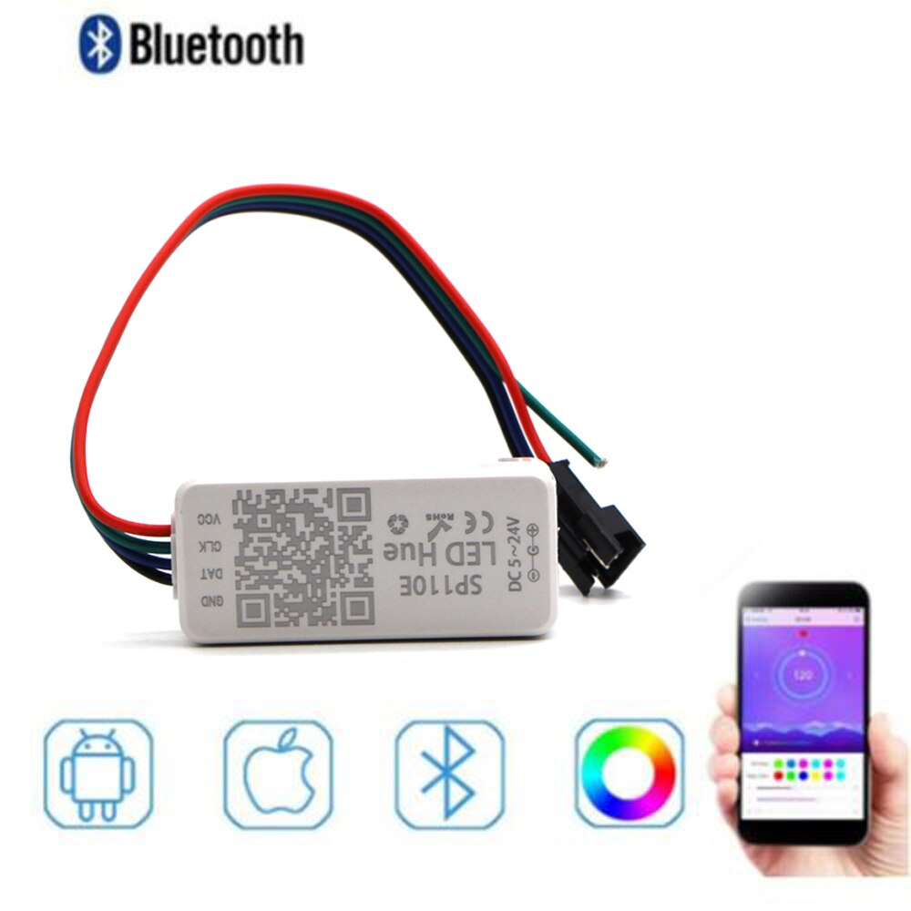 WS2812B WS2811 SK6812 Led Pixels Strip Light Controller Bluetooth WIFI SP105E SP110E SP108E SP501E Music SP107E SP601E DC 5V-24V: SP110E bluetooth