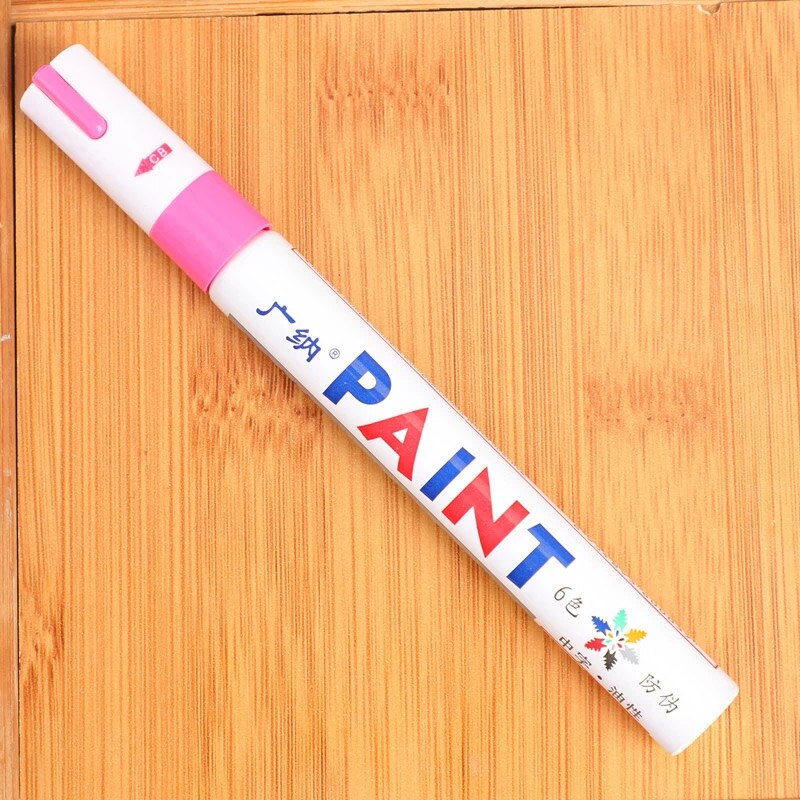 1pc bil motorcykel däck däck färg penna bärbar vattentät metallisk färg markör pennor för diy graffiti tavla målning: Rosa