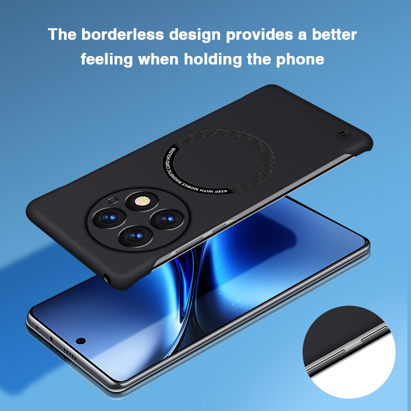 Cienkie bezramkowe etui na telefon OnePlus 13 13R 13T 13s 5G twardy muszla luksus magnetyczny bezprzewodowy opłata aparat fotograficzny ochrona Powrót okładki