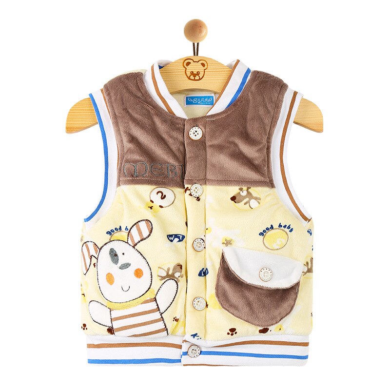 Baby Vest Dikke Sectie Pasgeborenen Cartoon Paard Jongen Vrouwelijke Baby Warme Sjaal Baby Kleding Pasgeboren Meisje En Jongen: YELLOW / 24M