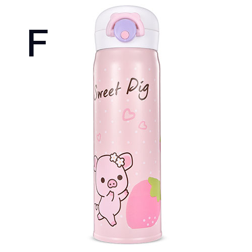 350ML/500ML Kids Thermos Coffee Mug Thermocup Thermos Stainless Steel Water Bottle Vacuum Flasks Insulated for Children: 350ML / F