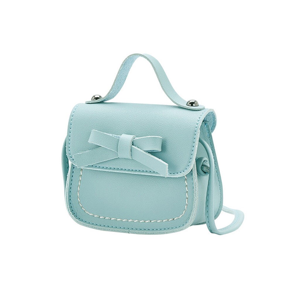 tout bambin bébé sacs de messager enfants enfants filles princesse sac à bandoulière sac à main solide nœud papillon princesse porte-monnaie: light blue