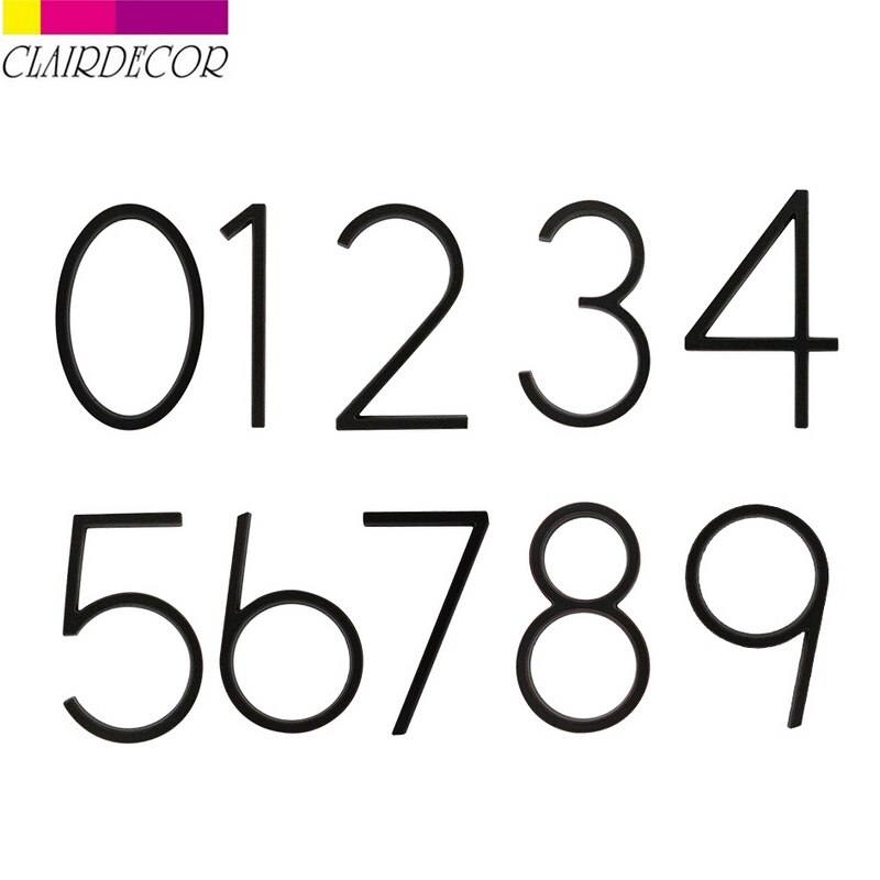 5 in Modern House Number Hotel Home Door Number Outdoor Address Plaque Zinc Alloy Number for House Address Sign #7