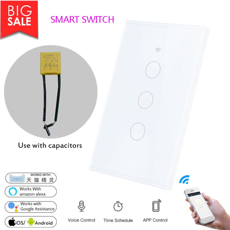 WiFi Smart Wall Touch Switch 170-250V Tuya/smart Life APP Remote Control Wi-Fi 2.4GHz Smart Home Switch For Alexa Google Home