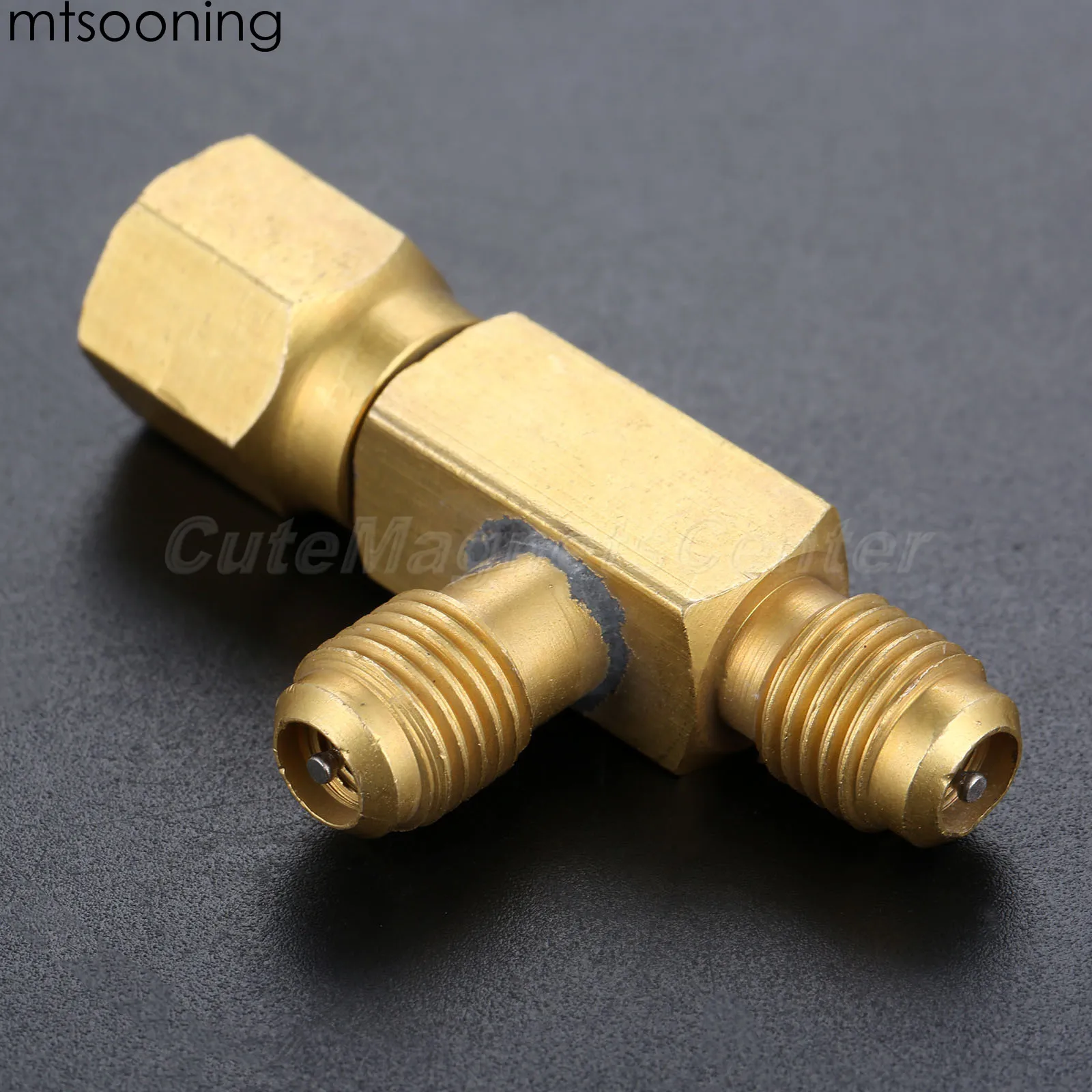 Mtsooning tee adapter omvandlare 1/4 "manlig och kvinnlig sae flare vridbar kontakt mässing