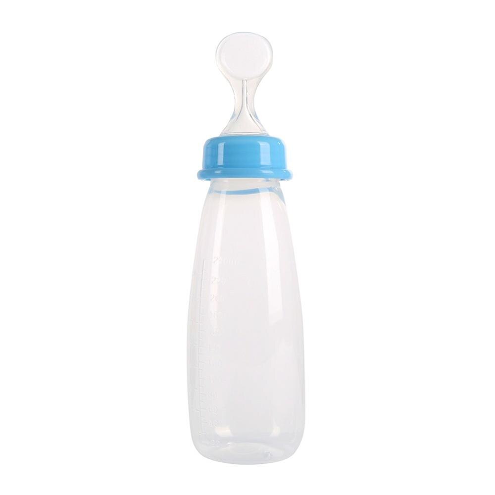 Baby Feeding Silicone Bottle With Spoon Food Supplement Rice Paste Feeding Bottles Convenient Practical BPA Free 240ML: l
