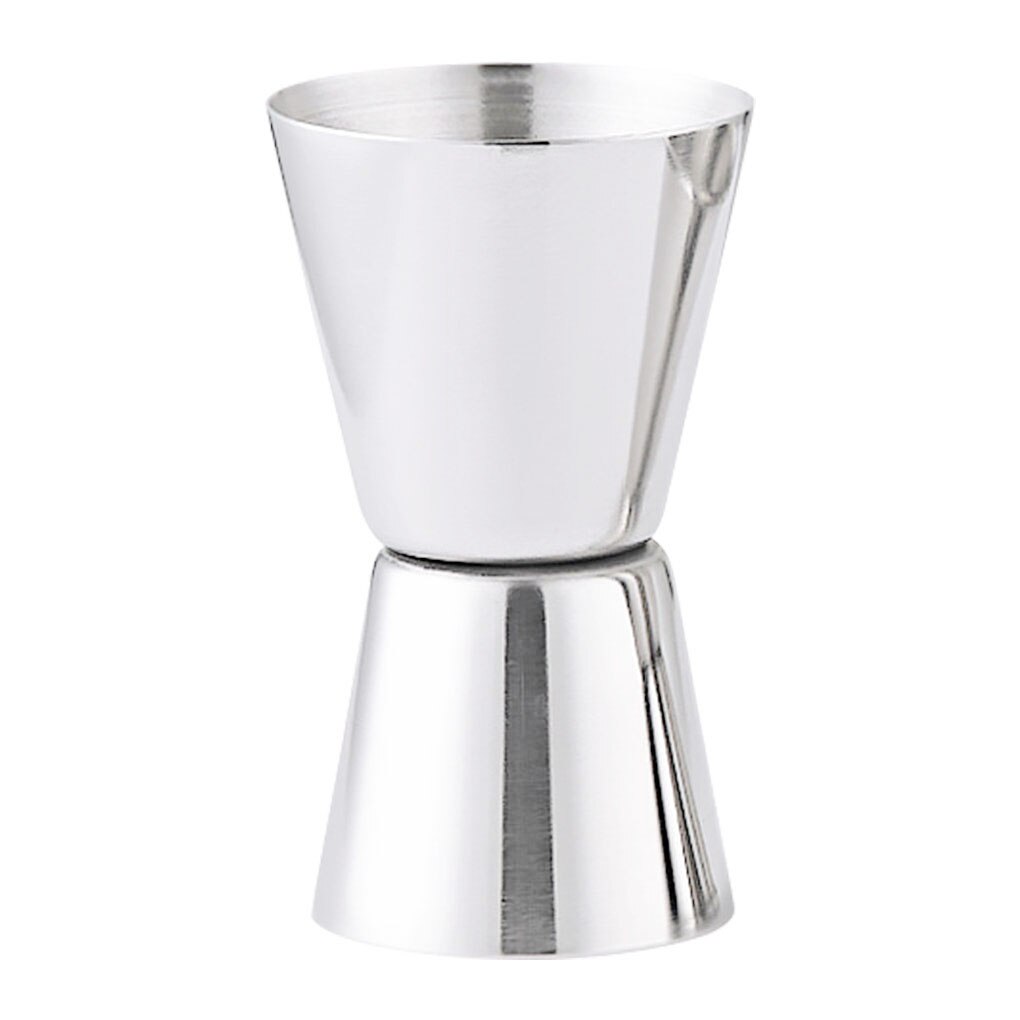 Vaso medidor de licor de cóctel de doble cara, vaso medidor de acero inoxidable, 0,5 oz/1oz, mezclador de bebida de barman, medida de barra de tiro Jigger, 15/30ML: 1