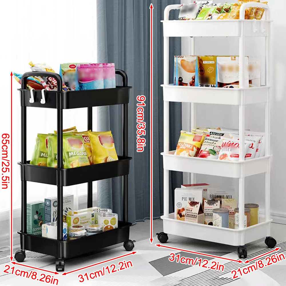 Household Cart Floor Storage Rack, Multi-Functional Kitchen Storage Cart, Movable Storage With Wheels, Multi-Scene Application