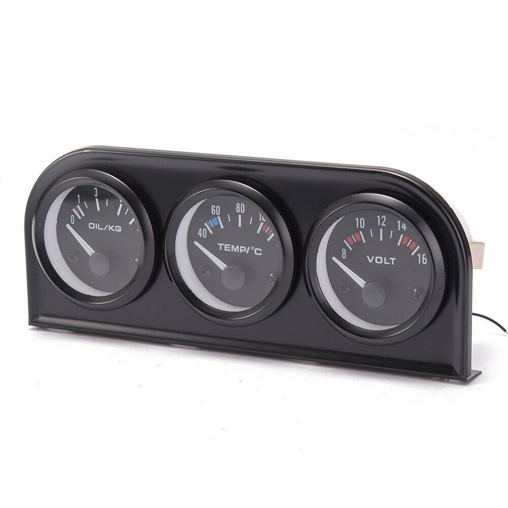 Volt Triple meter Meter Oil Pressure Gauge Tachometer Universal 11.3cm: AM073