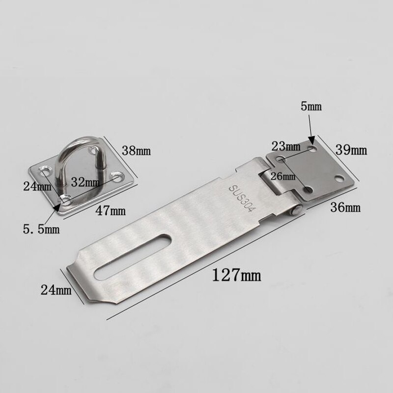 Padlock Hasp Staple 2 Pack Heavy Duty Safety Door Clasp Gate Lock Latch,SUS304 Stainless Steel Brushed Finish Padlock Clasp Shed