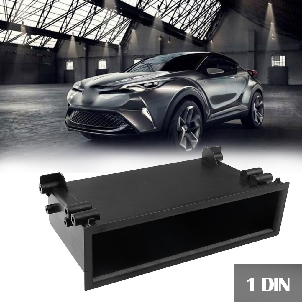 Nueva caja de almacenamiento negra de Abs para coche, cajón de bolsillo, montaje de conversión de Audio estéreo de reajuste, caja de almacenamiento de 1din, espaciador para Toyota # BL1
