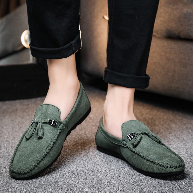 Mænd loafers sko udendørs klassiske business sko ruskind sko til mænd slip on flats fritidssko mænd