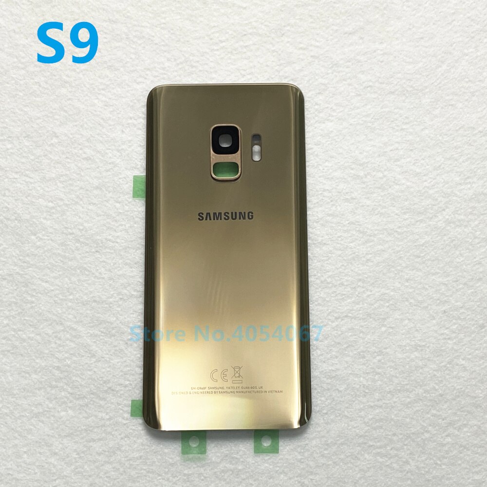 For Samsung Galaxy S9 Plus G965 S9 G960 Battery Back Cover Door Housing Replacement Repair Parts + ear Camera Glass Lens Frame: S9 Golden