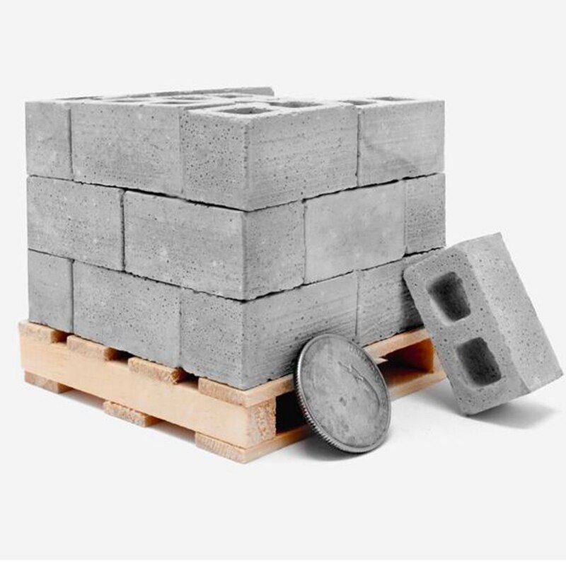 Undervisningsklasse væg cement legetøj 32 stk mini cement cinder mursten bygge din egen lille væg mini røde mursten grå