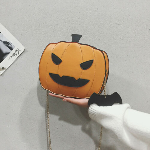 Bolso bandolera de calabaza para Halloween, bolso de mano para mujer, bolso de mano con truco o trato, pequeño Diablo, bandolera de hombro, bolsa de dulces para chicas