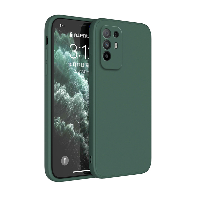 Originele Soft Case voor OPPO A94 A95 5G Coque Camera Bescherming Dunne Vierkante Vloeibare Siliconen Luxe Klassieke Schokbestendige Cover Funda: Neopreen / Donkergrijs