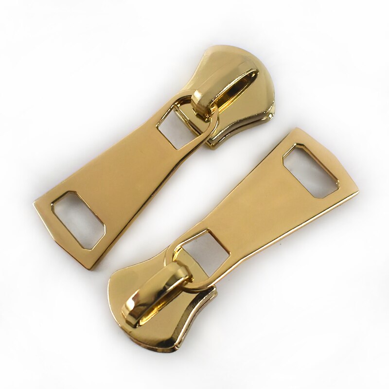 Meetee 5pcs 8# 15# Resin Zipper Silder for Resin Zips Head Metal Puller for Jacket Zip Repair Kits DIY Garment Sew Zipper Silder: No8Gold