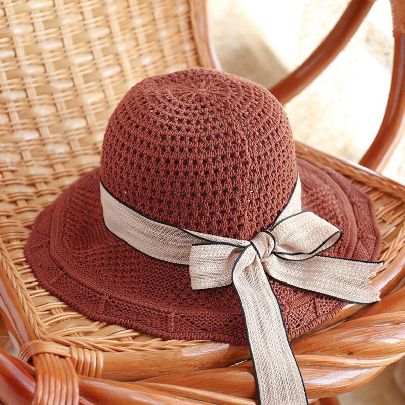 Sombrero plegable de ala ancha flexible para niña y mujer, gorro de punto de ganchillo, sombrero de playa para mujer, gorro de viaje con protección UV, sombrero de mujer