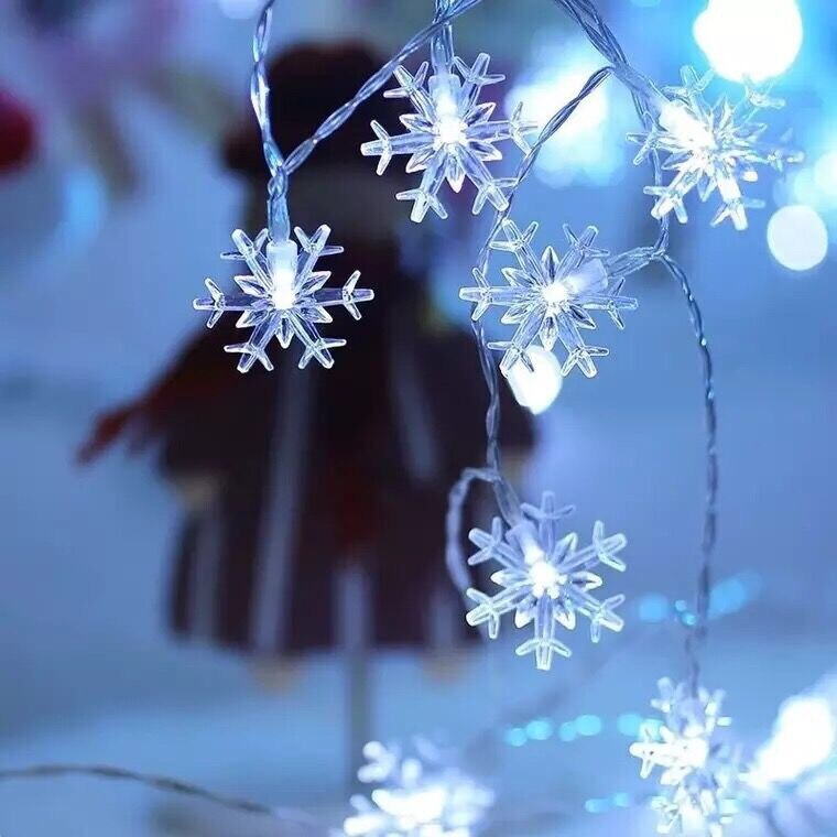 Kerst Decoratie 3M Led Ster Licht Strings Fairy Lights Twinkle Slingers Batterij Aangedreven Navidad Kerst: snow white / 1.5m 10led