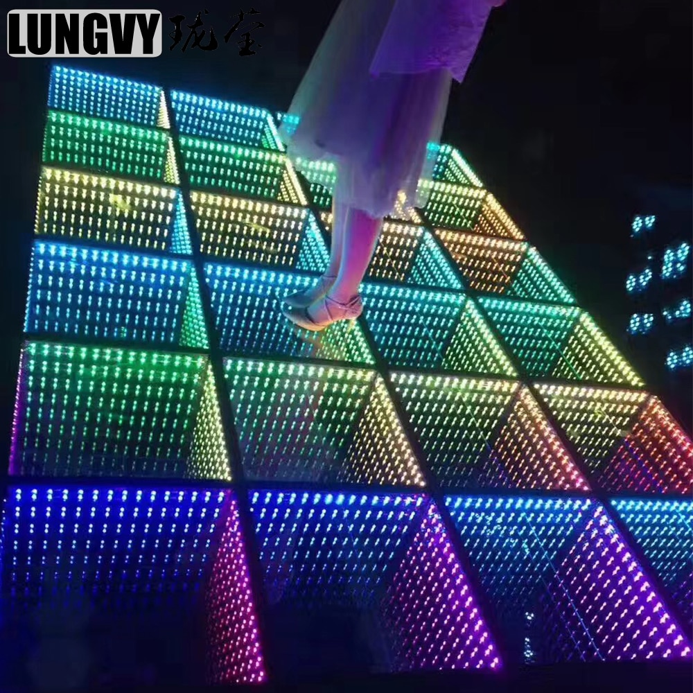 3D Mirror Dance Floor Led Infinity Dancing Floor 50x50cm Per Panel For Wedding Nightclub Disco Wireless Connect Choose