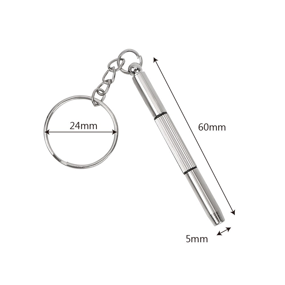 NICEYARD 3 in 1 Phillips and Slotted Screwdriver Combination Mini Screwdriver Key Ring Alloy Portable Watch Glasses Repair Tool