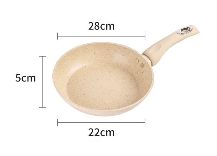 Non-Stick Flat-Bottomed Pot Sauce Pans Japanese Jam Omelet Pot Maifan Stone Thick Frying Pan Egg Cooker Kitchen Accessorie: YELLOW