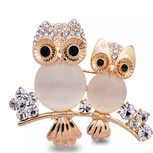 LNRRABC Vrouwen Dubbele Uil Rhinestone Broche Pin Meisjes Badge Steentjes Sieraden Charmes Voor Vrouwen Bijoux Bijouterie: 9