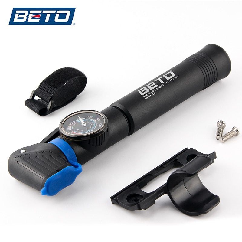 BETO Mini Pump bike Tire Air Portability Inflator Hi-Volume Pressure 120psi Big Bicycle Accessories